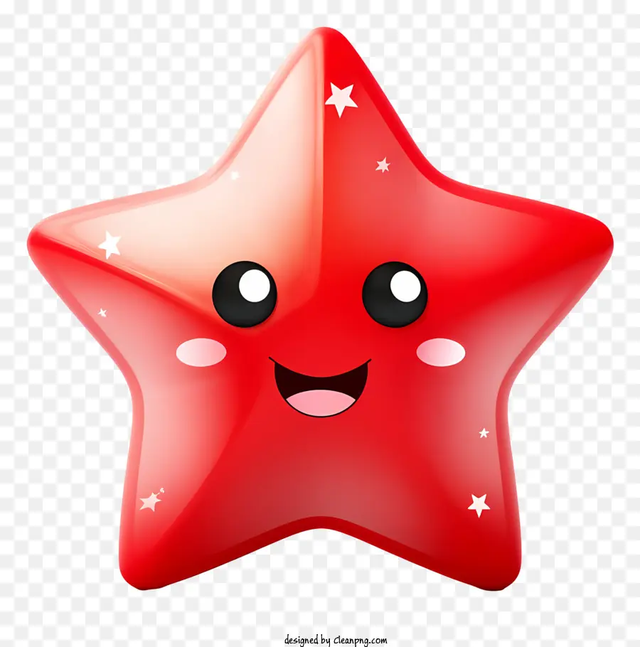Roter Stern - Happy Red Star mit weißen Sternen am Körper