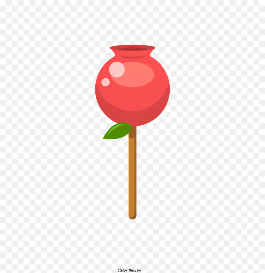 xanh lá - Lollipop màu hồng với lá màu xanh lá cây trên gậy