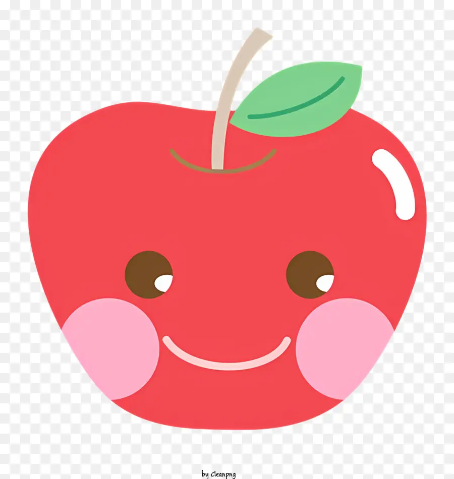 cartoon apple red apple smiling apple apple with a face green leaf apple