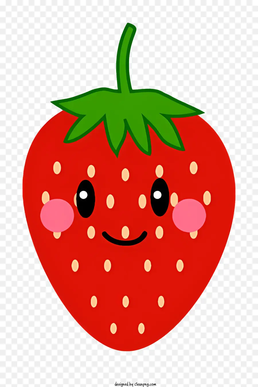 Cartoon Erdbeer süßes fruchtfreundliches Erdbeer lächelnde Erdbeer Erdbeere mit geschlossenen Augen - Lächelnde Cartoon -Erdbeere mit geschlossenen Augen. 
Süß und freundlich