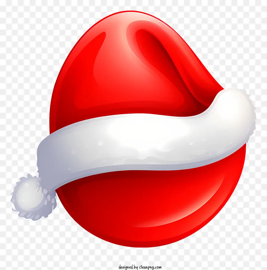 Weihnachtsmann Hut - Rotes Ei mit dem Weihnachtsmann, der auf Seite liegt