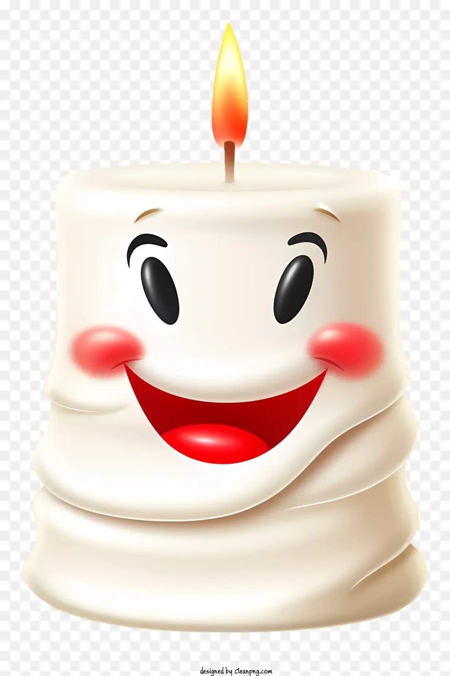 candle smiling face lit candle white face smiling mouth