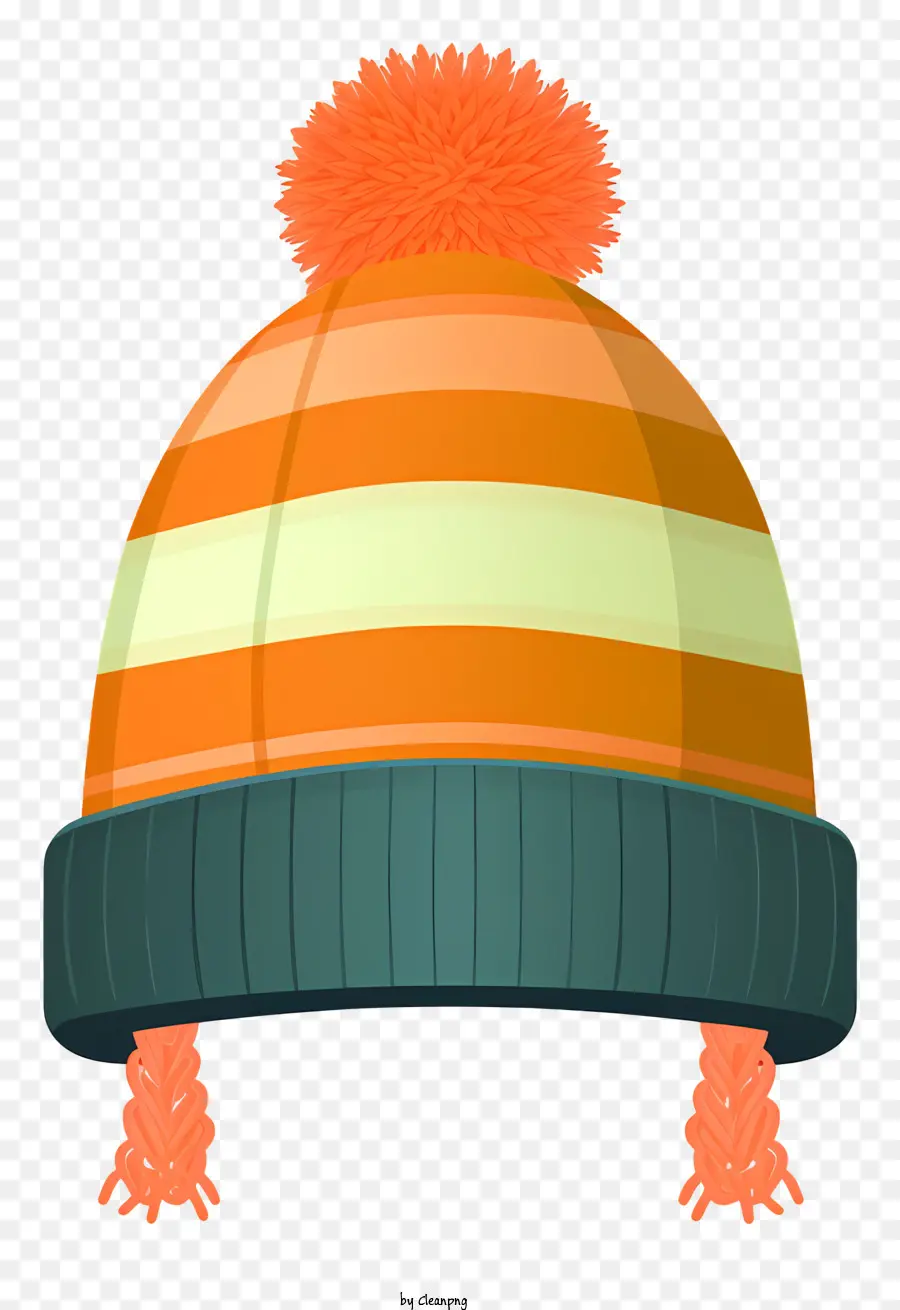 cappello di inverno - Cappello invernale a maglia con motivo a strisce e pom pom
