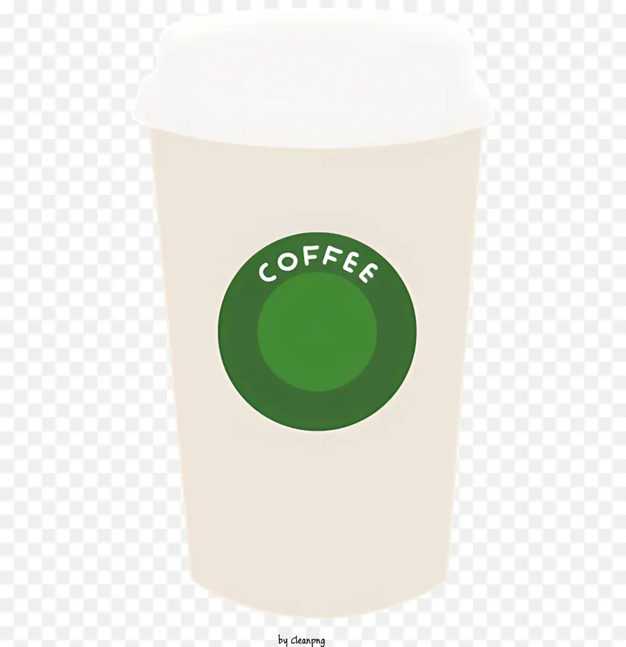 Cúp giấy trắng Cup Circle Circle Cup Cup Paper Cup với tay cầm Thiết kế cốc đơn giản Hình ảnh Cup Generic - Cúp giấy trắng với thiết kế vòng tròn màu xanh lá cây