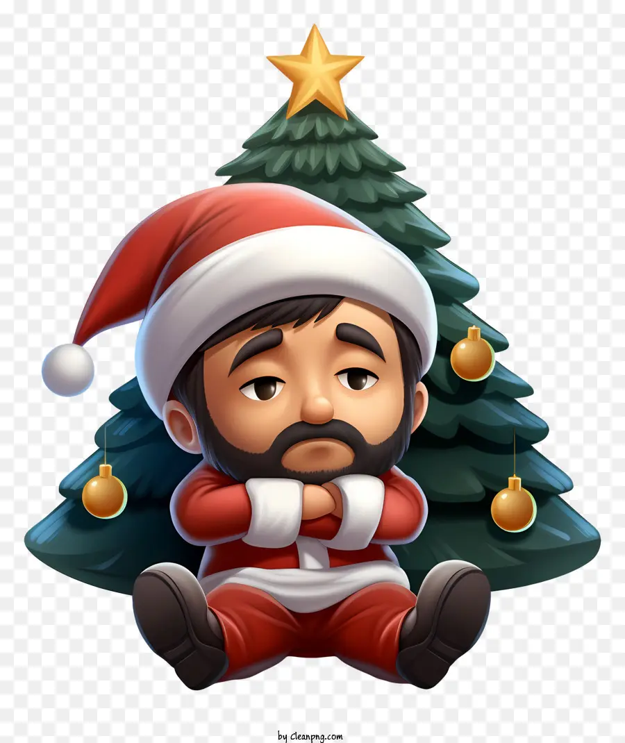Weihnachtsmann - Serien -Weihnachtsmann vor dem Weihnachtsbaum