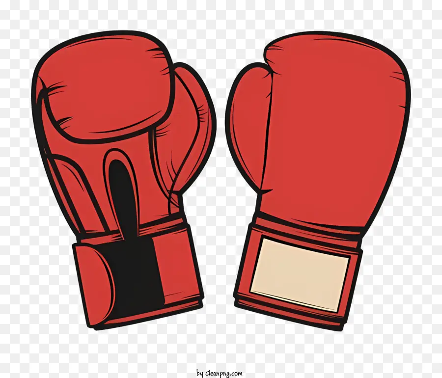 Fumetto di guanti da boxe - Guanti di boxe in pelle rossa con gancio e dispositivo di fissaggio