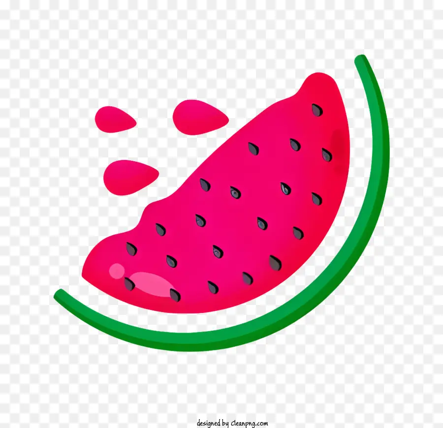 Wassermelone - Juicy Watermelon Slice mit Samen auf schwarzem Hintergrund