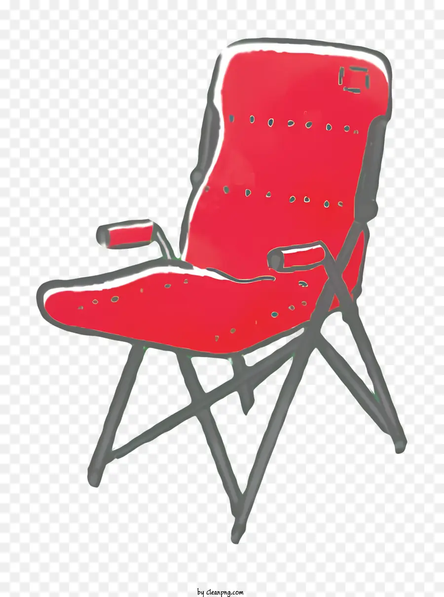 Cartoon Red Klappstuhl Aluminiumstuhl Klappstuhl mit Design Schwarz -Weiß -Stuhl - Rotes Aluminiumklappstuhl mit Schwarz -Weiß -Design
