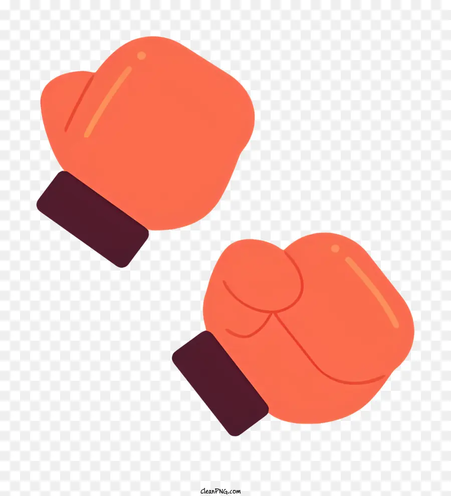 Fumetto di guanti da boxe - Guanti di boxe arancione con cuciture rosa visualizzate