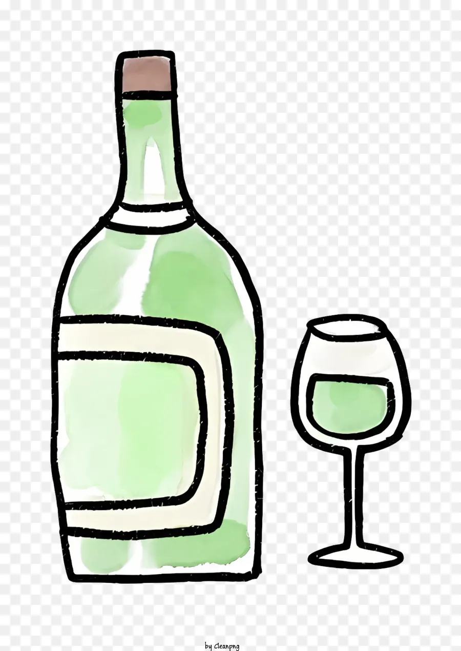Cartoon in bicchiere di vino bottiglia di vino Vino rosso Immagine di vino ben illuminata - Immagine ben illuminata e ad alto contrasto di vino rosso