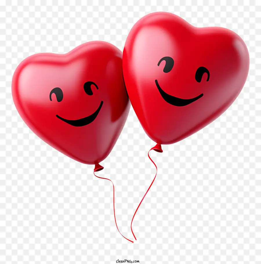 Valentinstag - Red lächelnde Luftballons repräsentieren Liebe und Glück
