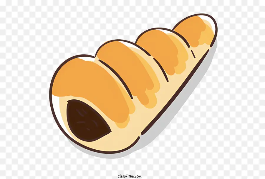 cartoon bread with hole baked bread golden brown bread hollow bread