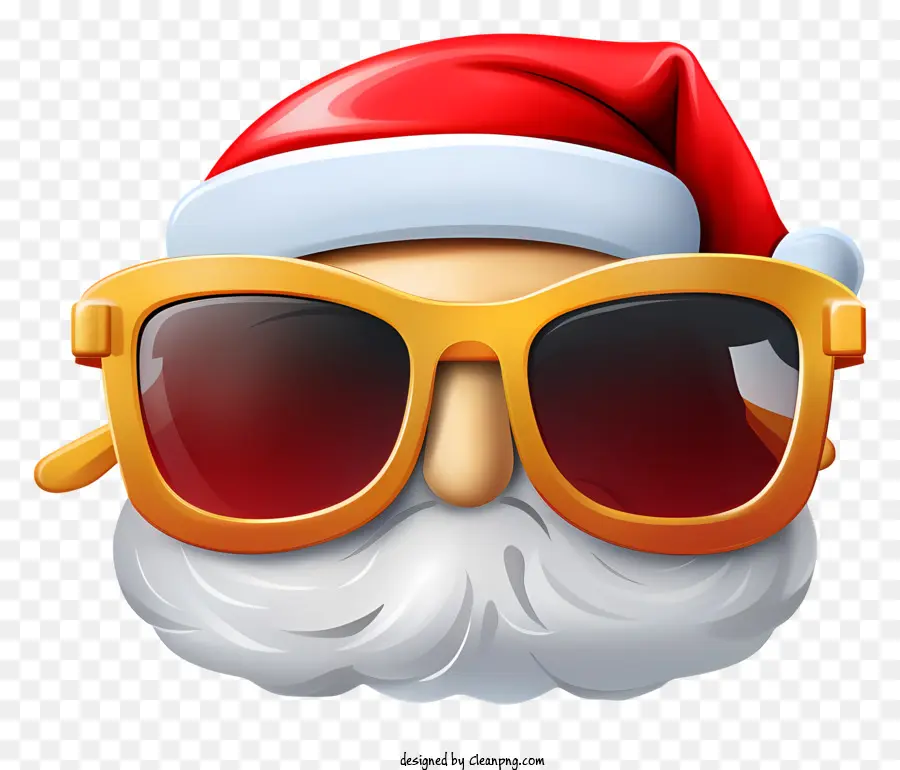 Weihnachtsmann Hut - Lächelnder Mann im Weihnachtsmann und Sonnenbrillen