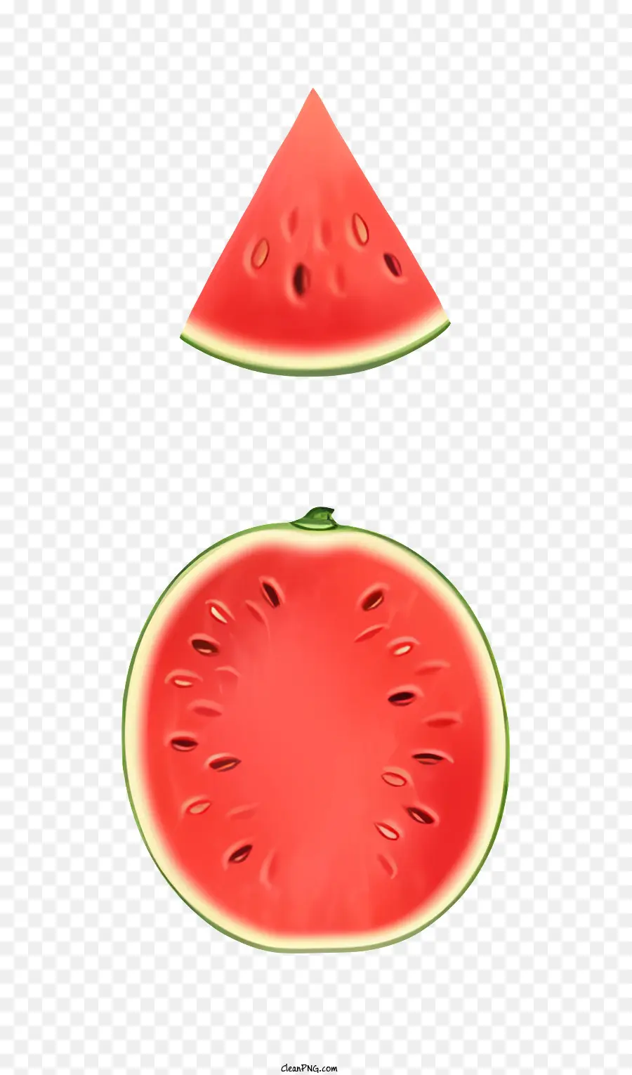 weißen hintergrund - Scheibe Wassermelone mit rotem Fleisch sichtbar