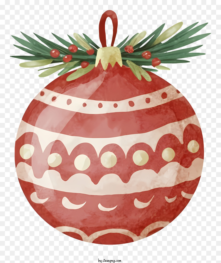 Rotes Weihnachts ornament - Rotes Ornament mit goldenem Rand und Grün