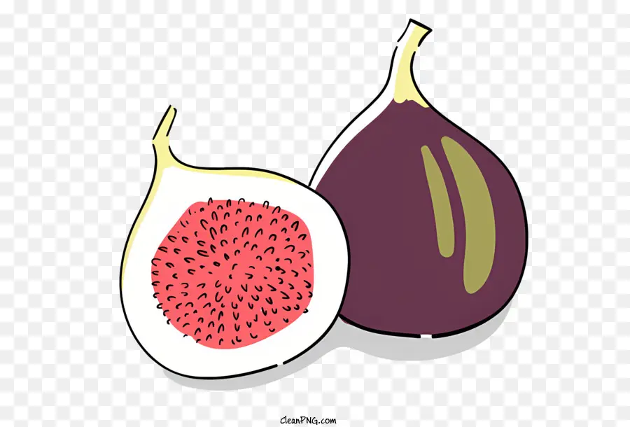 Cartoon reife Frucht rote Fruchtfrucht Illustration Frucht Design Element - Illustration: Reife rote Früchte mit rosa Fruchtfleisch