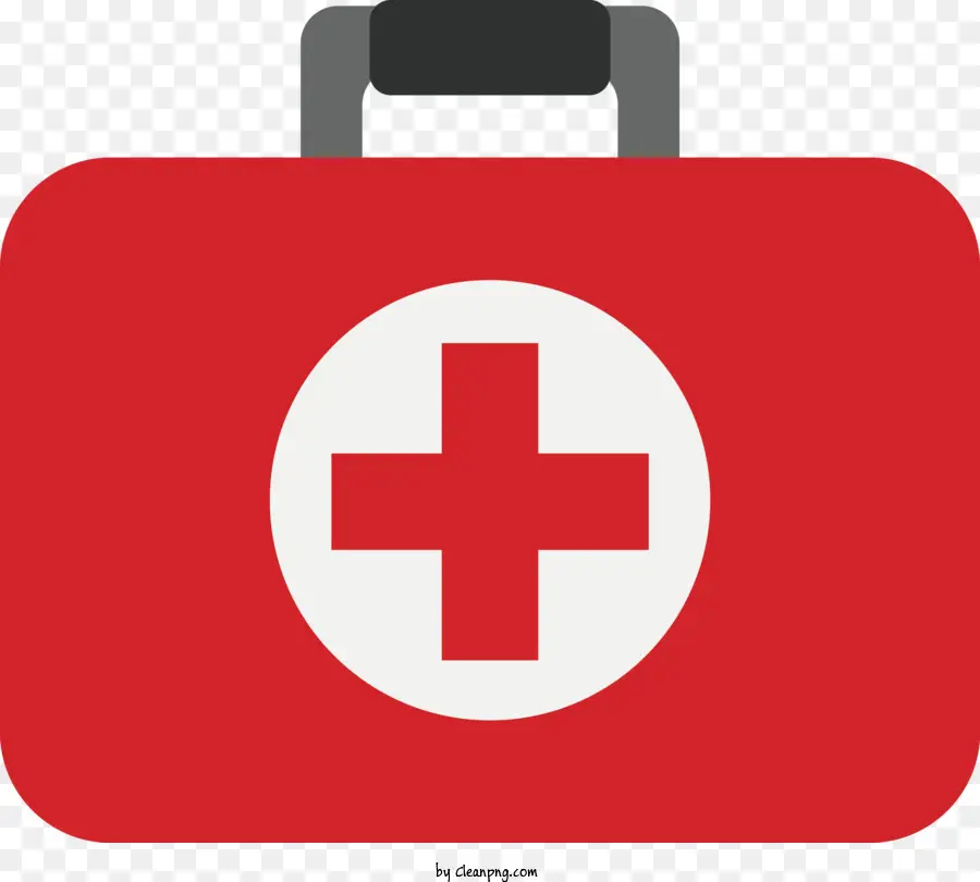 chữ thập đỏ - Bộ dụng cụ sơ cứu màu đỏ với chữ thập trắng