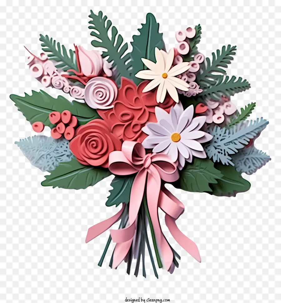 nastro rosa - Vaso con fiori di carta a vari colori