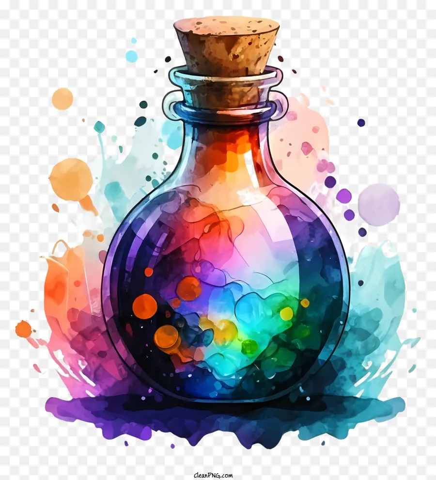 cartoon colorful liquid vial glass bottle crystal bottle