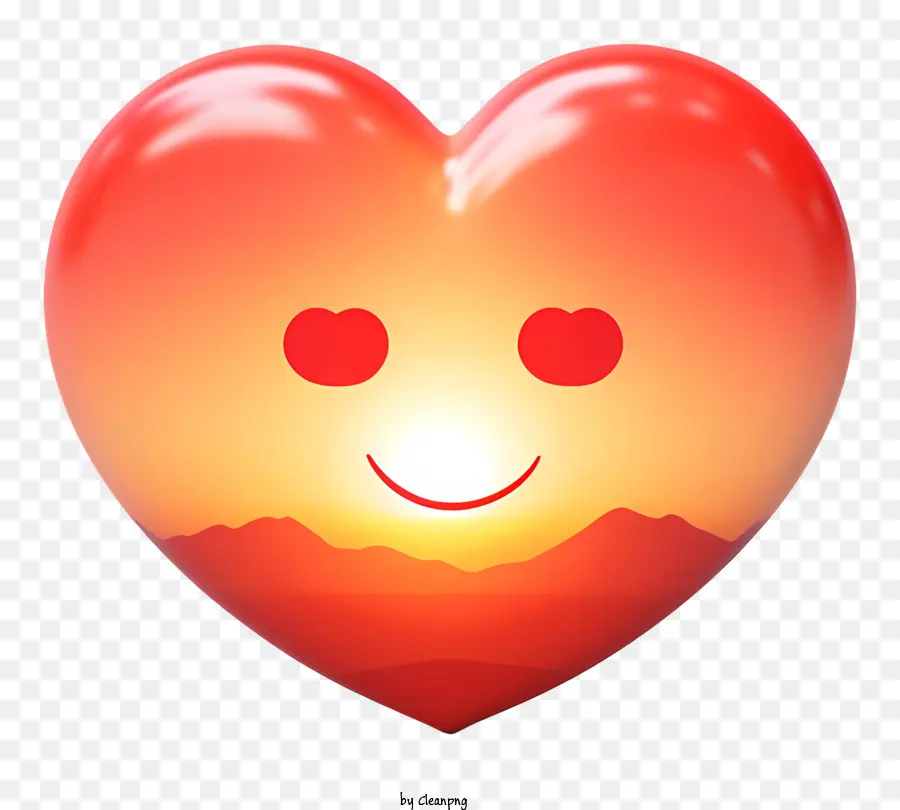 Valentinstag - Romantisches Herz mit lächelnder Sonne, warmes Ambiente