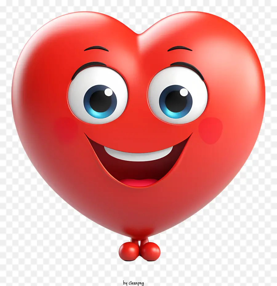 Quả Bóng Màu Đỏ - Balloon trái tim đỏ cười được bao quanh bởi các chấm màu xanh