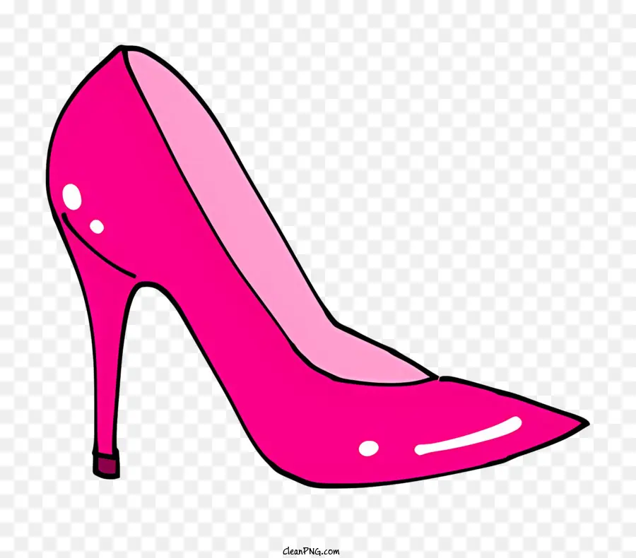 cartoon pink high heel shoe women's shoe pointed toe shoe shiny surface shoe