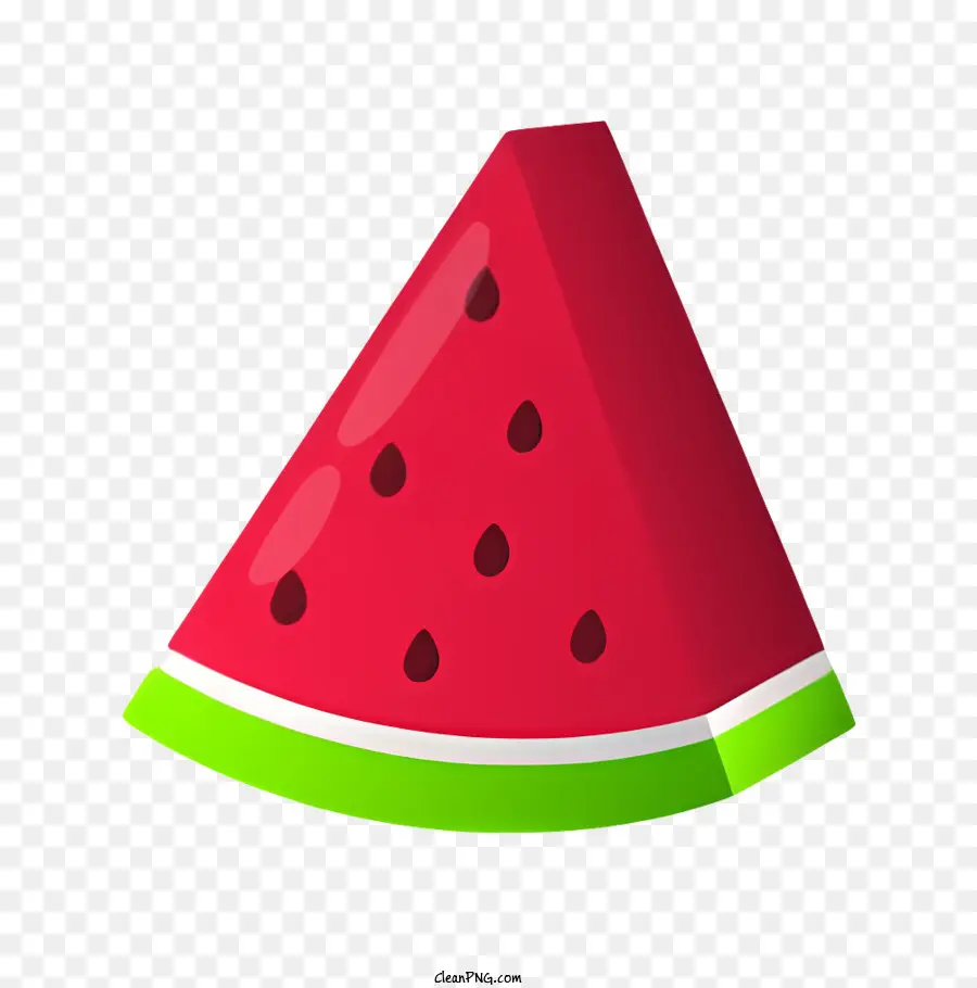 Wassermelone - Rote Wassermelonenscheibe mit grünem Zentrum
