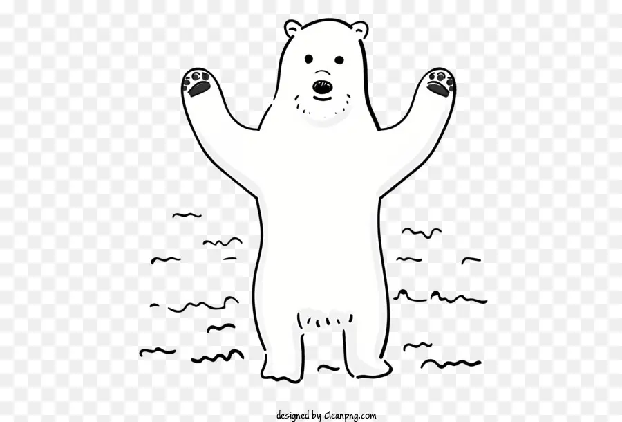 nền trắng - Gấu Bắc cực hạnh phúc đứng trong quần áo trắng