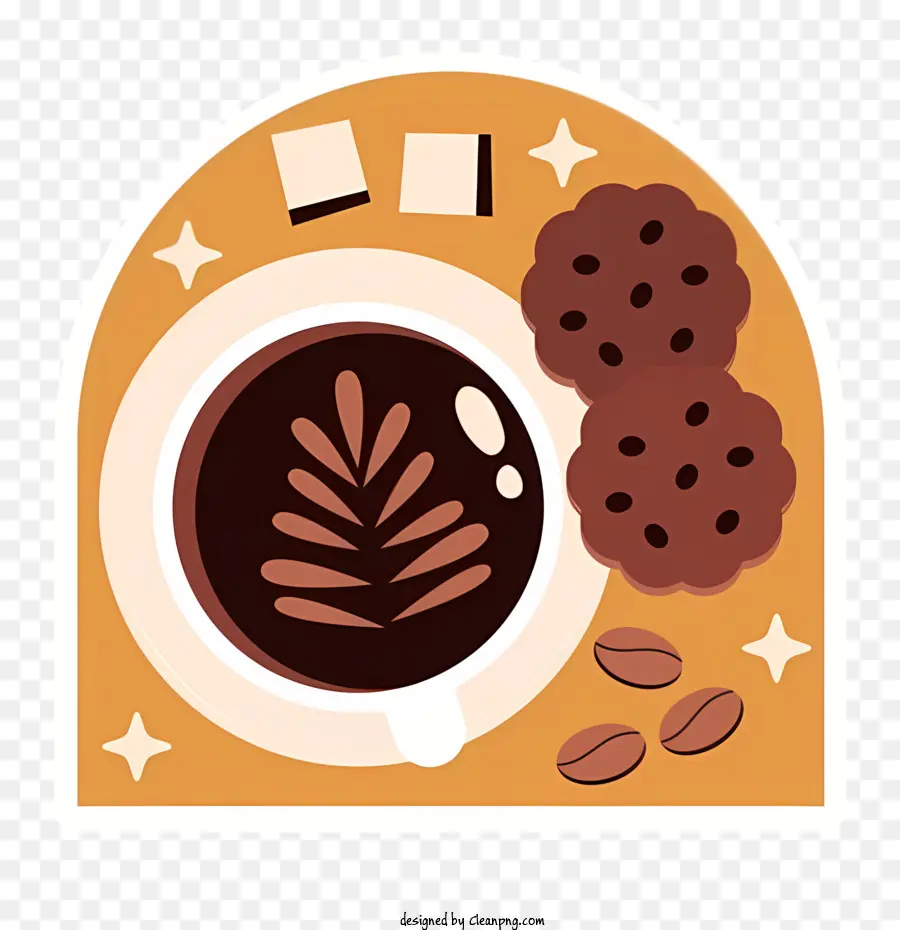 tazzina da caffè - Tazza di caffè, biscotti, cucchiaio e impostazione da tavolo