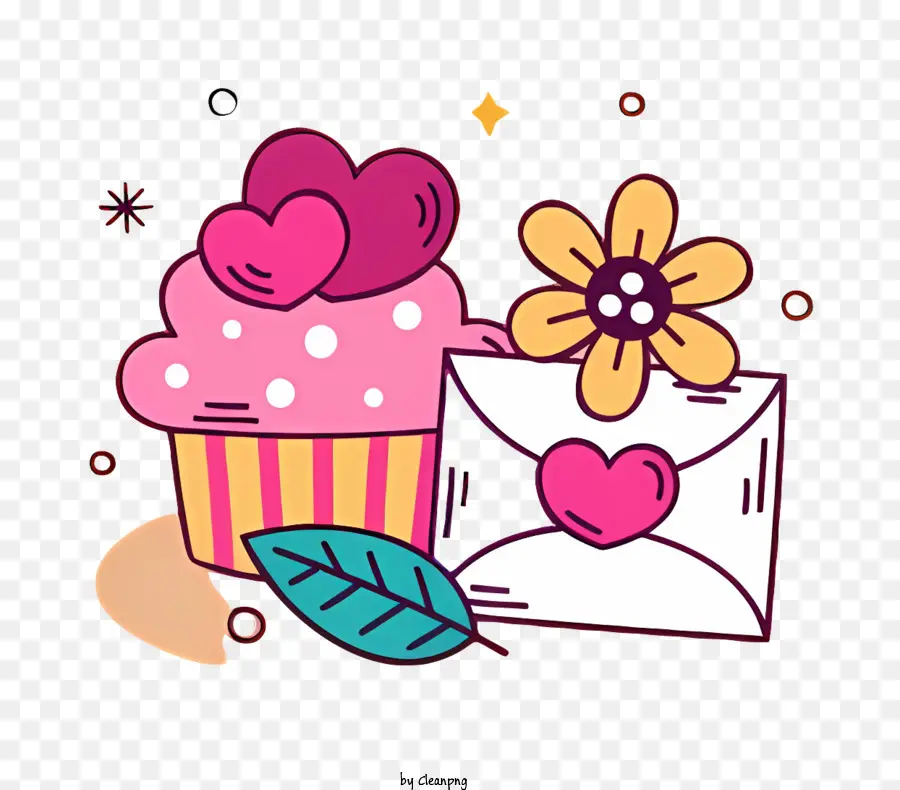chúc mừng ngày của mẹ - Bánh cupcake lãng mạn, hạnh phúc của mẹ được bao quanh bởi những bông hoa