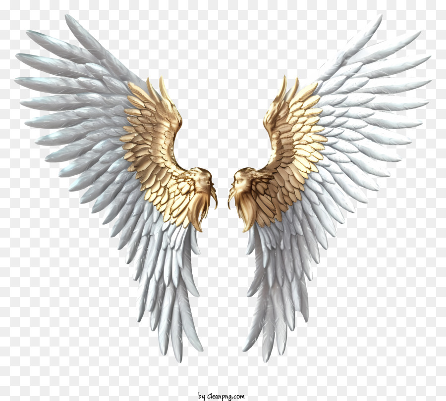 Angel Wings - Elegante weiße und goldene Engelsflügel aus weißer und golden