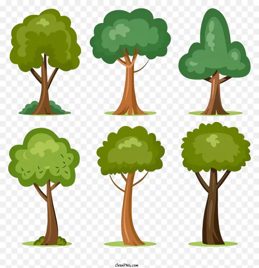 Nhóm cây hoạt hình, cây nghiêng cây lớn cây nền cây lớn - Nhóm cây nghiêng với những tán lá tươi tốt