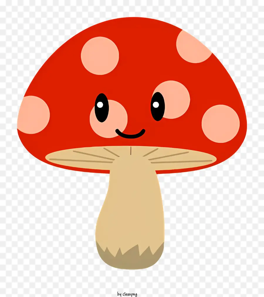 Cartoon -Pilzkappe Stieldots - Lächelner rot -weißer Pilze mit Socken