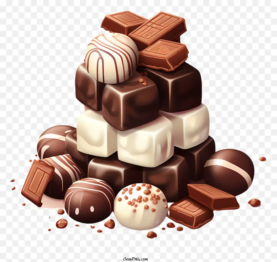 cioccolato al cioccolato qualsiasi giorno cioccolato piramide a forma di cioccolato bianco cioccolato - Piramide di cioccolatini in disposizione visivamente piacevole