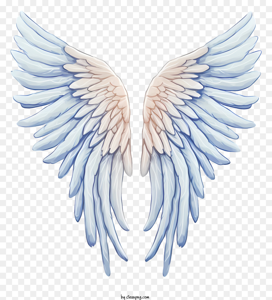 Angel Wings - Symmetrische weiße Engelsflügel mit Aquarelleffekt