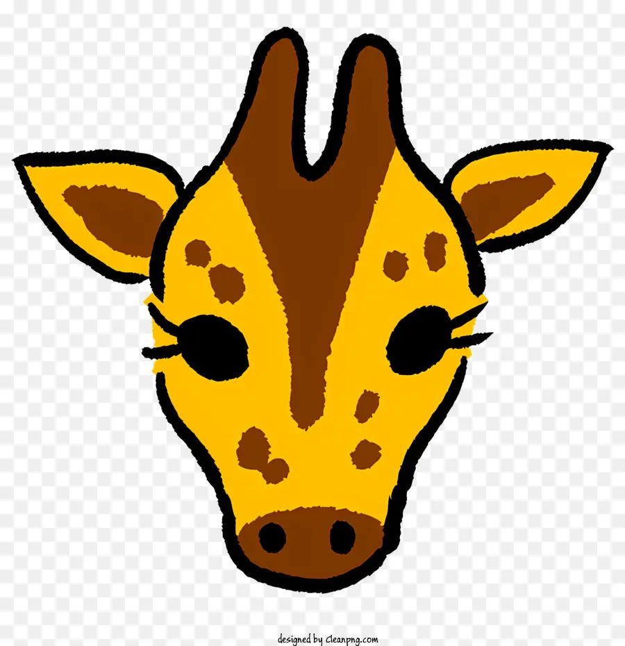 Cartoon Giraffe Giraffe Kopf braune Flecken Stirnfleck - Giraffekopf mit geschlossenen Augen und Flecken