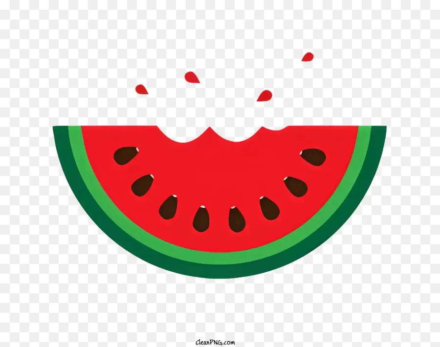 Wassermelone - Juicy Red Watermelon Slice mit verstreuten Samen