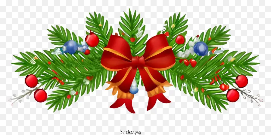 ghirlanda di natale - Courful Christmas Greath con rami di pino e bacche