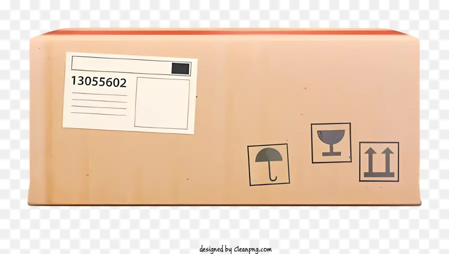 Box Mockup Brown Cardboard Box Box Stamp Box di penne rotoli di nastro - Scatola di cartone con francobolli, penne, nastro
