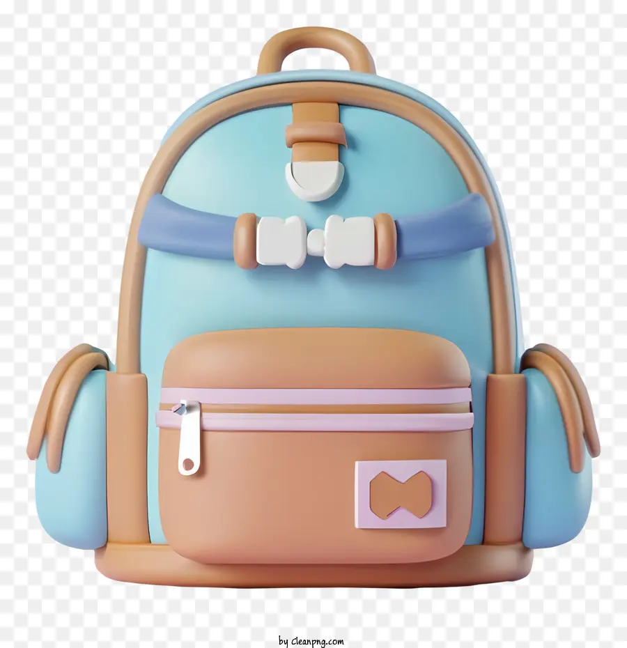 cartoon cartoon backpack light blue backpack pink accents backpack small pocket backpack