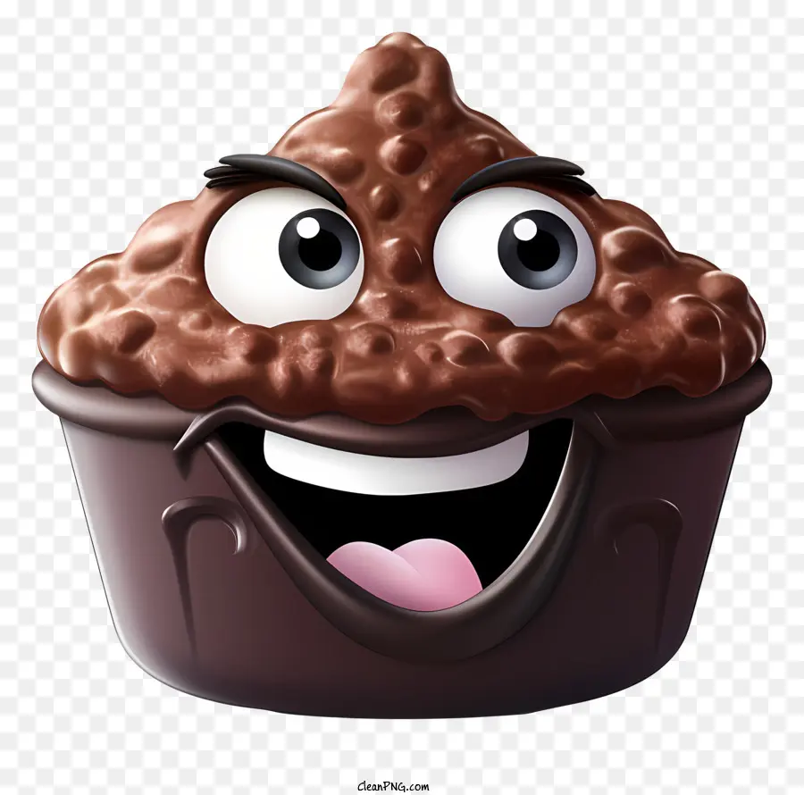 chocolate covered anything day chocolate cupcake smiling cupcake brown frosting chocolate sprinkles