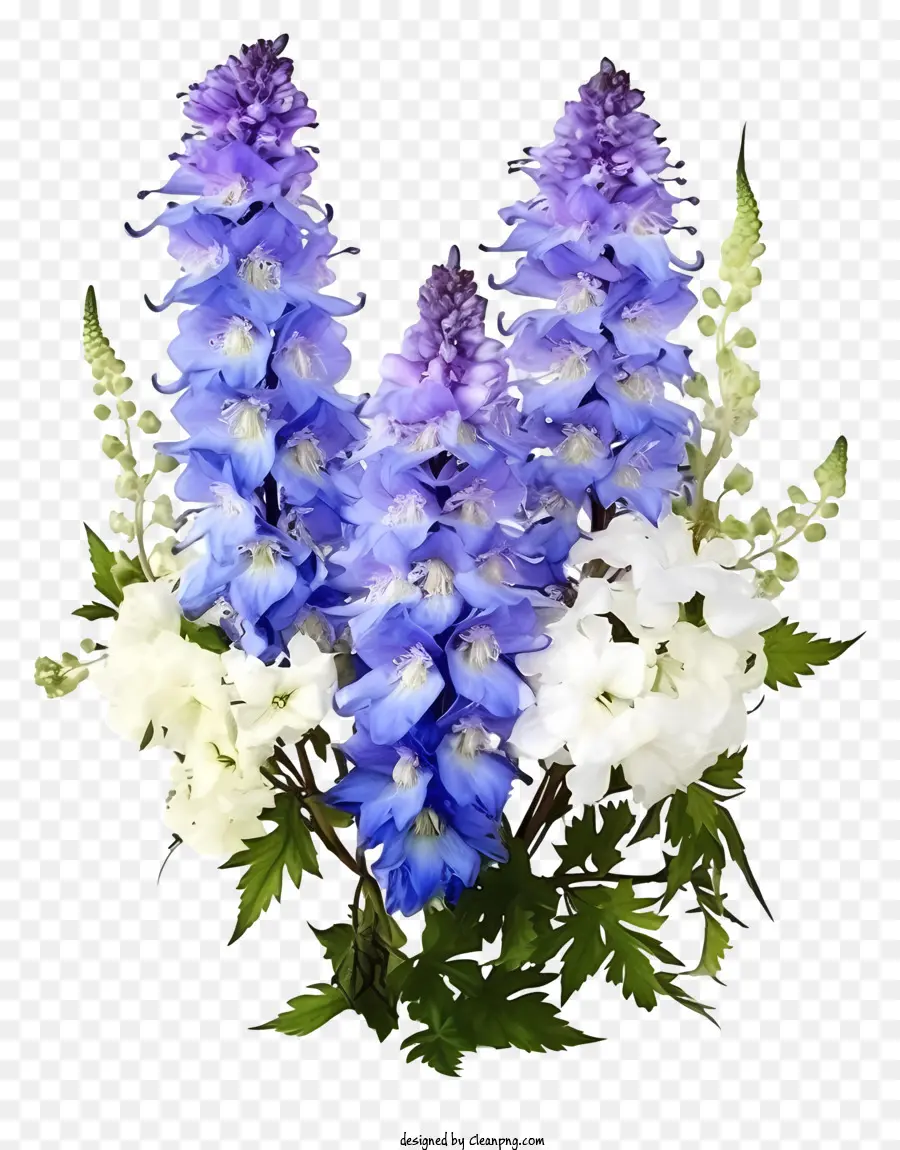 hoa sắp xếp - Bó hoa đối xứng màu trắng và màu tím