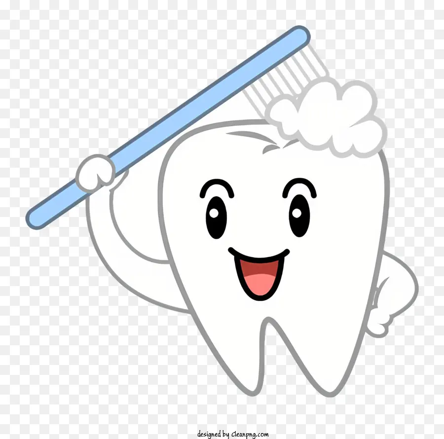 Cartoon Cartoon Zahnbürste Cartoon Zahnpasta Lächeln auf Zahnbürsten Lächeln auf Zahnpasta - Nette Cartoon -Zahnbürste und Zahnpasta mit Schwamm