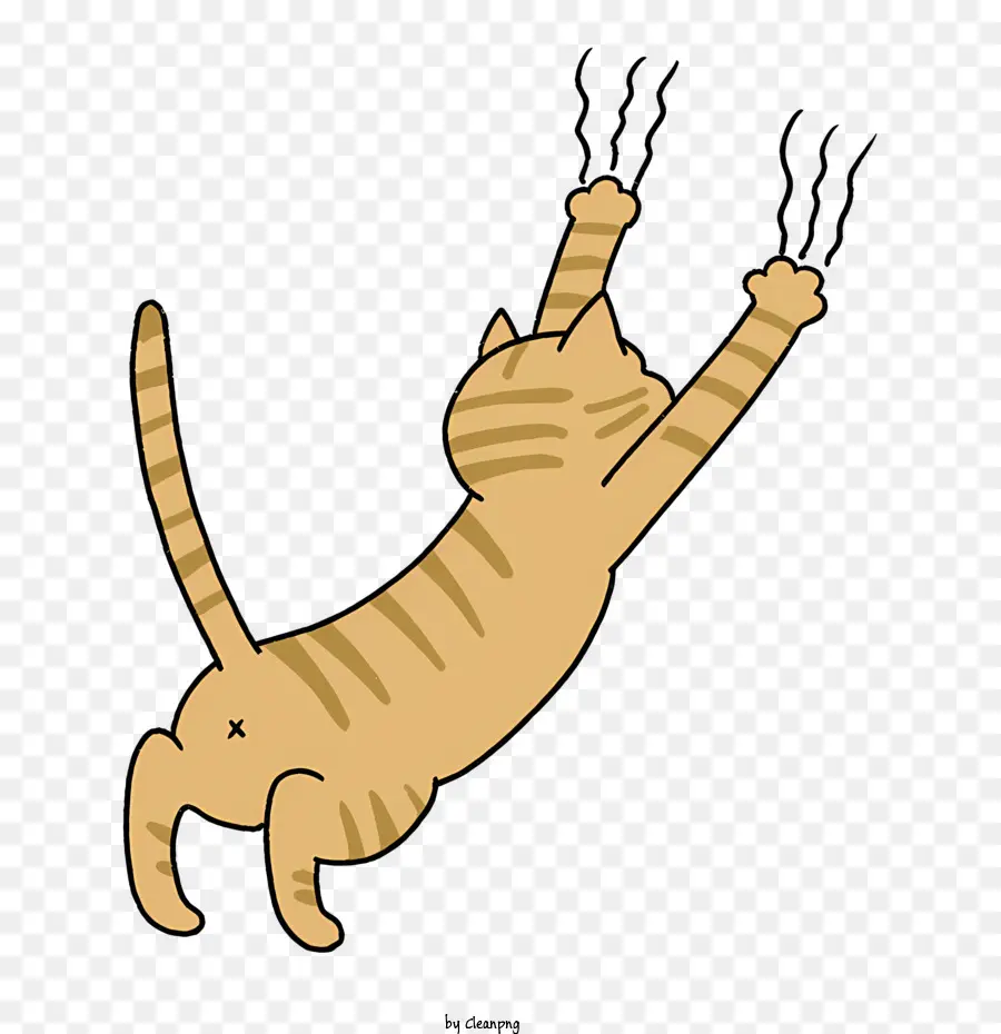 cartoon Katze - Cartoon-Katze springt anmutig und landet mitten in der Luft