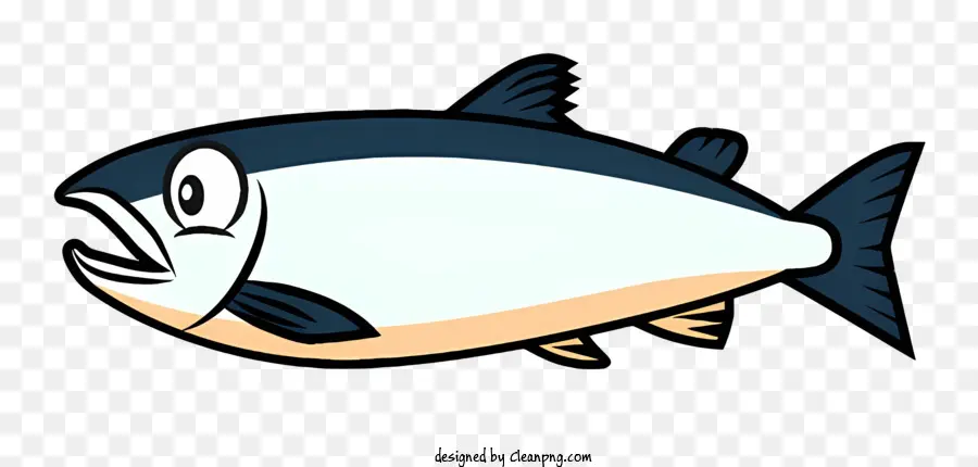 Pesce da cartone animato grande pesce di cartone animato acqua - Pesce da cartone animato a bocca aperta che nuota sott'acqua