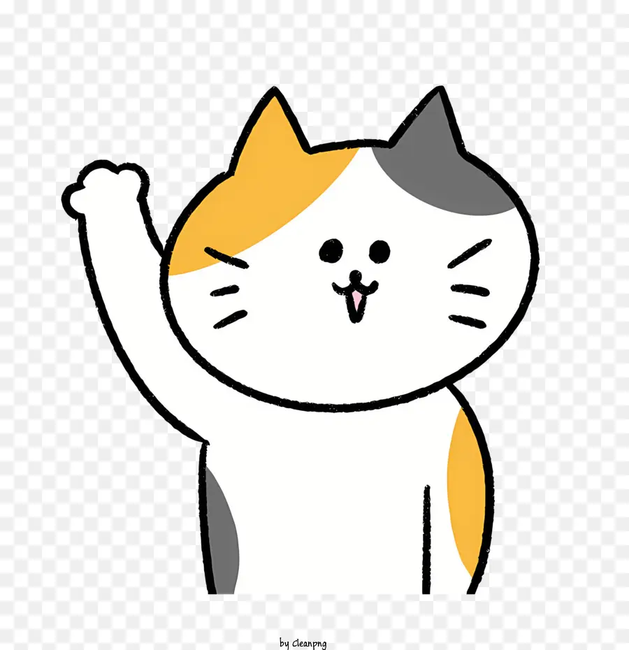 Cartoon Cat Paw Hinterbeine vordere Pfoten - Katze winkt mit Pfote und steht auf Hinterbeinen