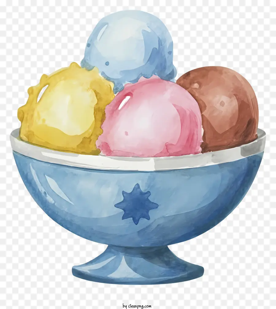 gelato - Ciotola colorata di gelato su sfondo bianco