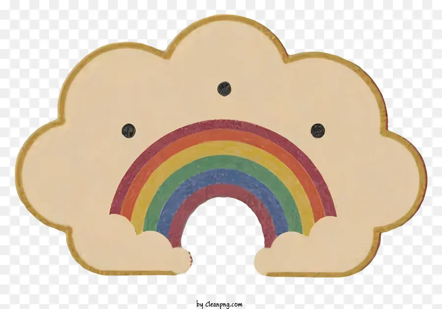 Cartoon Rainbow Cloud Cloud Formazione insolita Forma della nuvola Cloud colorata - Cloud a forma di arcobaleno con due buchi