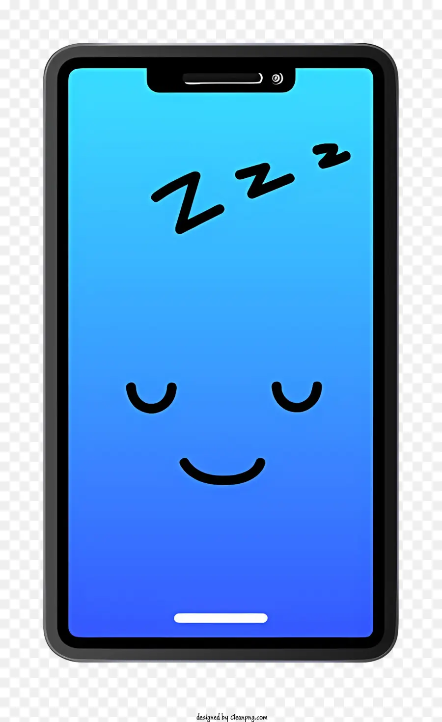 Cartoon sorridente Smellphone Schermo con faccia chiuso Smartphone chiuso Smartphone chiuso Smartphone - Smartphone sorridente con occhi chiusi e bocca