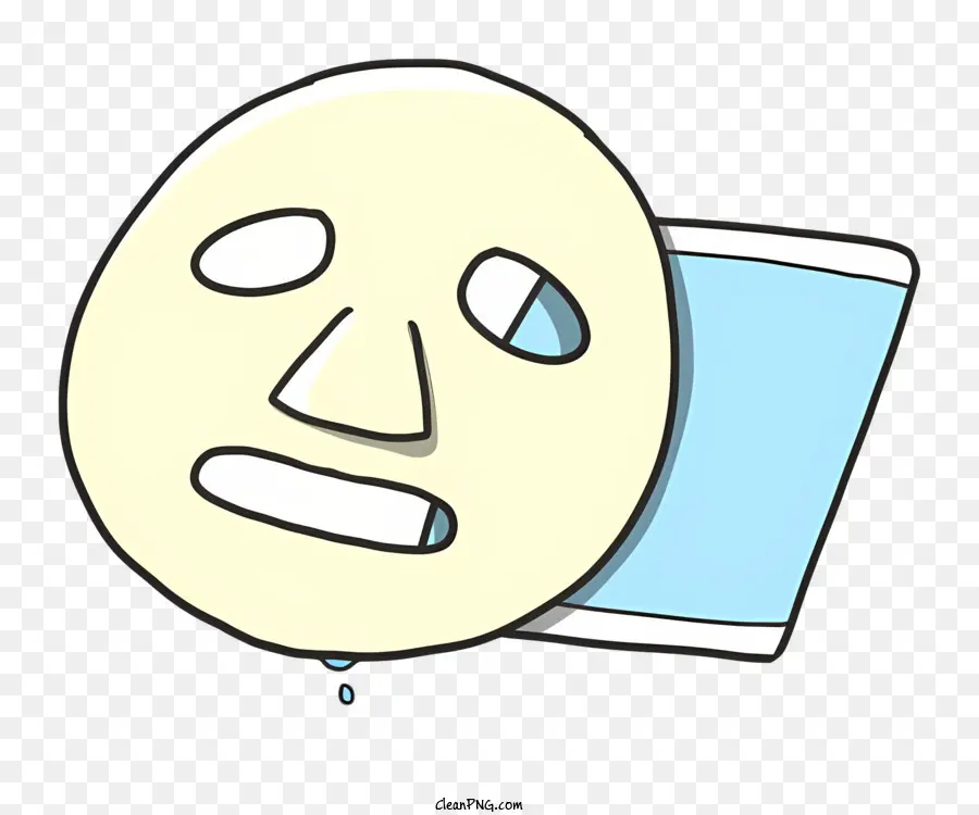 Cartoon Cartoon Face Tears che streaming Strat Expression Cart sopra l'occhio - La faccia da cartone animato con le lacrime mostra una tristezza intensa